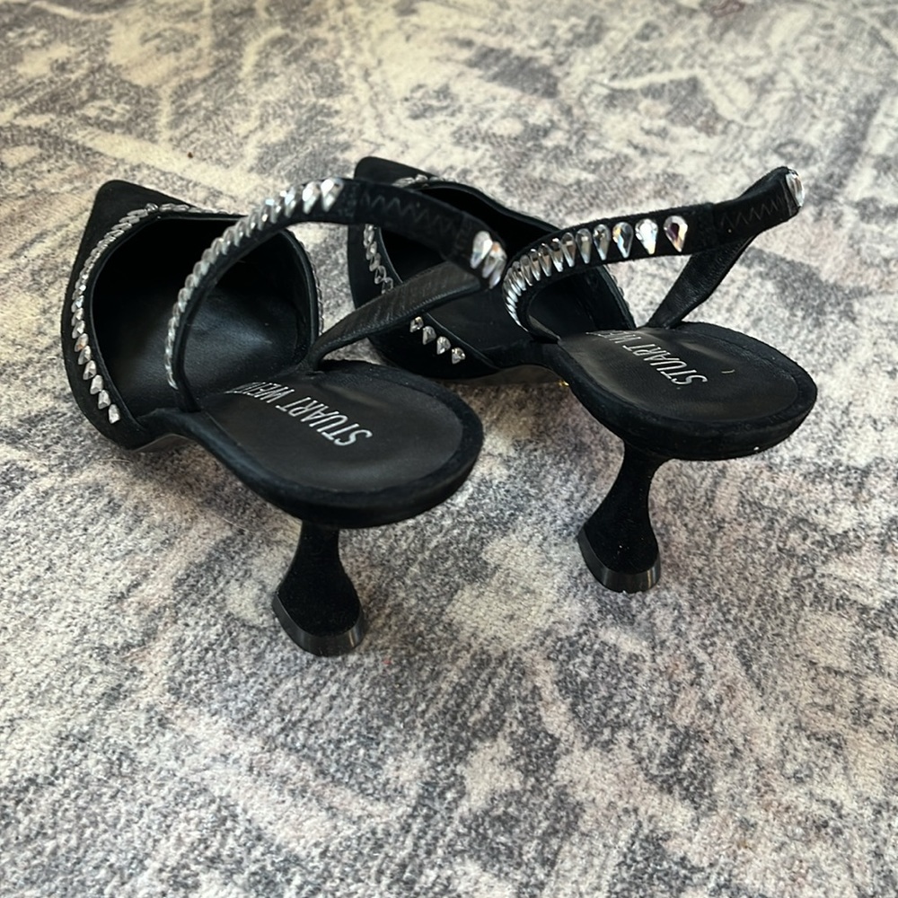 Stuart Weitzman Gemcut XCurve 100 Slingback Pump Size 9.5 Black - Picture 9 of 12